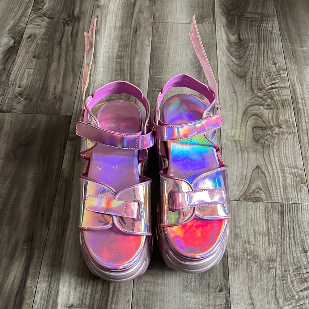 Holographic Pink Sandals